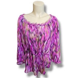 Willi Smith flowy freyed edge cute blouse. Medium